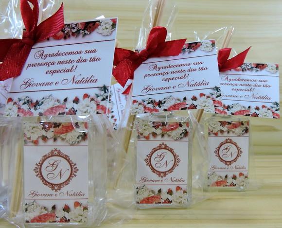 Lembrancinha de Casamento Mini Difusor Varetas Brasão