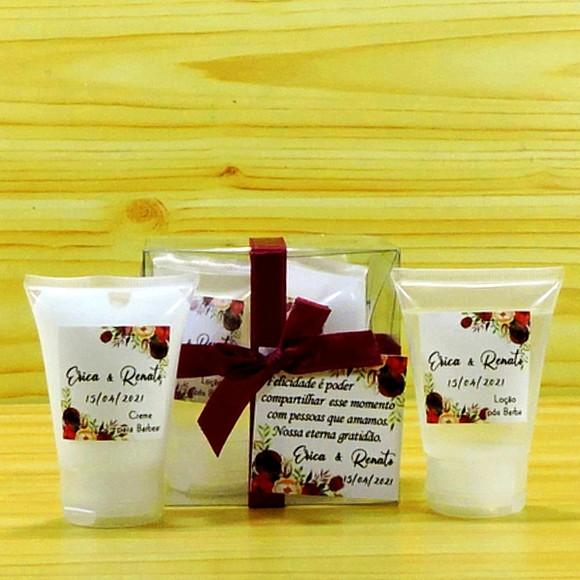Lembrancinha de Casamento Padrinhos Creme e Loção Barbear