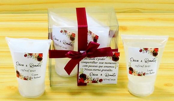 Lembrancinha de Casamento Padrinhos Creme e Loção Barbear