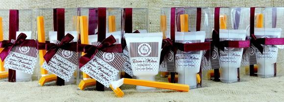 Lembrancinha de Casamento para Padrinhos Kit Barbear Marsala