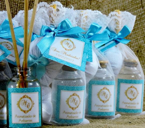 Lembrancinha de Casamento Sou Madrinha Mini Difusor e Sachês