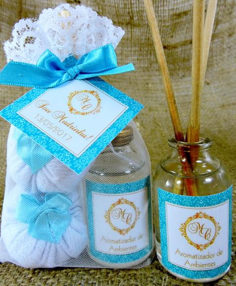 Lembrancinha de Casamento Sou Madrinha Mini Difusor e Sachês