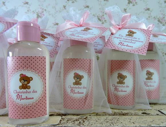 Lembrancinha de Maternidade Álcool Gel na Organza