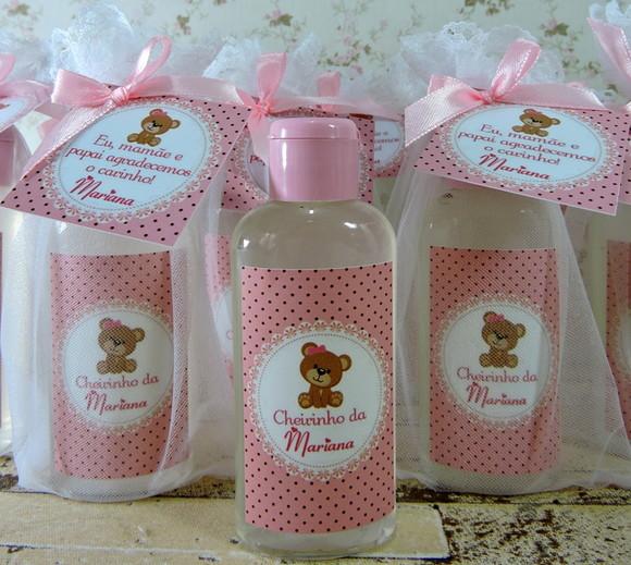 Lembrancinha de Maternidade Álcool Gel na Organza
