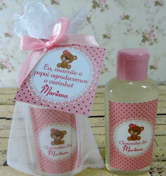 Lembrancinha de Maternidade Álcool Gel na Organza