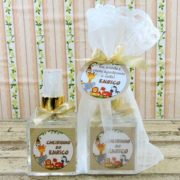 Lembrancinha de Maternidade Mini Home Spray Safári Organza