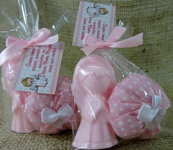 Lembrancinha de Nascimento Anjinho Grande e Sachê Perfumado
