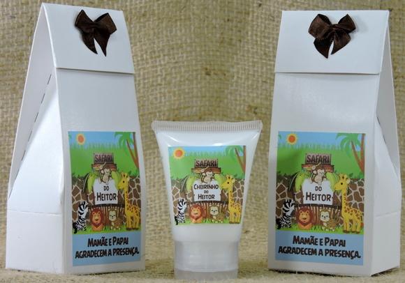 Lembrancinha de Nascimento Bisnaga com Creme na Caixinha