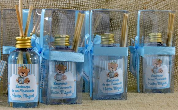 Lembrancinha de Nascimento Mini Aromatizador 60 ml Ursinho