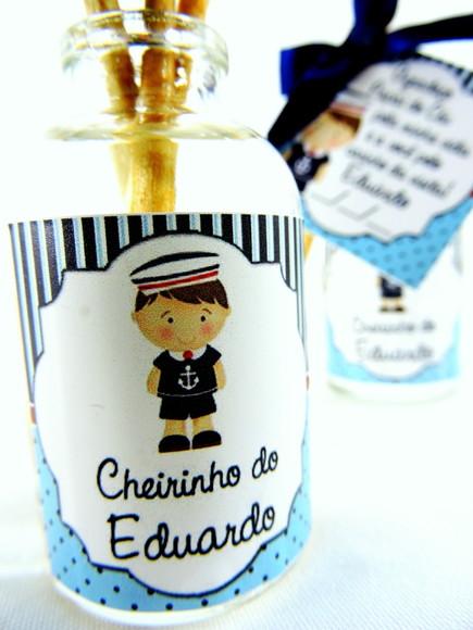 Lembrancinha de Nascimento Mini Aromatizador Bebê Marinheiro