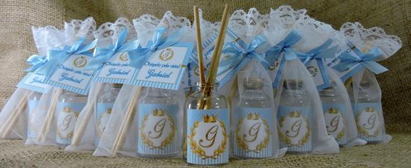 Lembrancinha de Nascimento Mini Aromatizador na Organza