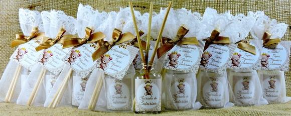 Lembrancinha de Nascimento Mini Aromatizador na Organza