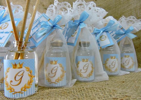 Lembrancinha de Nascimento Mini Aromatizador na Organza