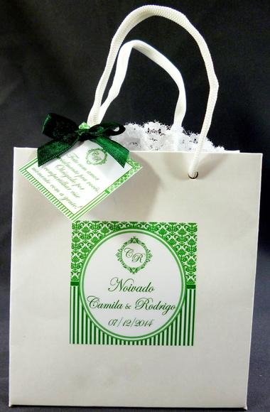 Lembrancinha de Noivado - Sacola Branca