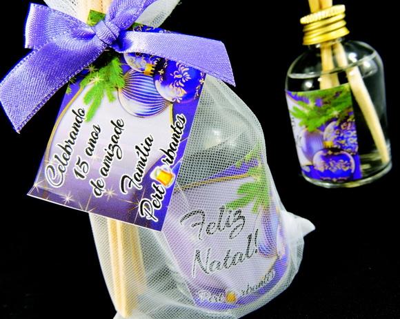 Lembrancinha Difusor na Organza - Natal