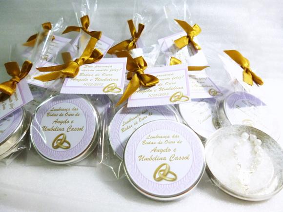 Lembrancinha Latinha Bodas de Ouro