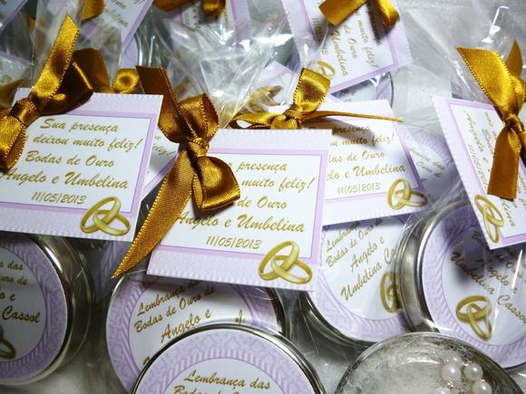 Lembrancinha Latinha Bodas de Ouro