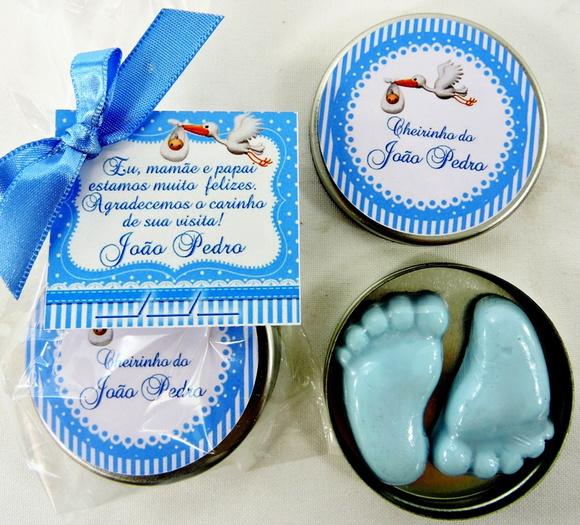 Lembrancinha Latinha com Pézinho Cegonha