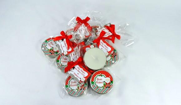 Lembrancinha Latinha com Velinha de Natal