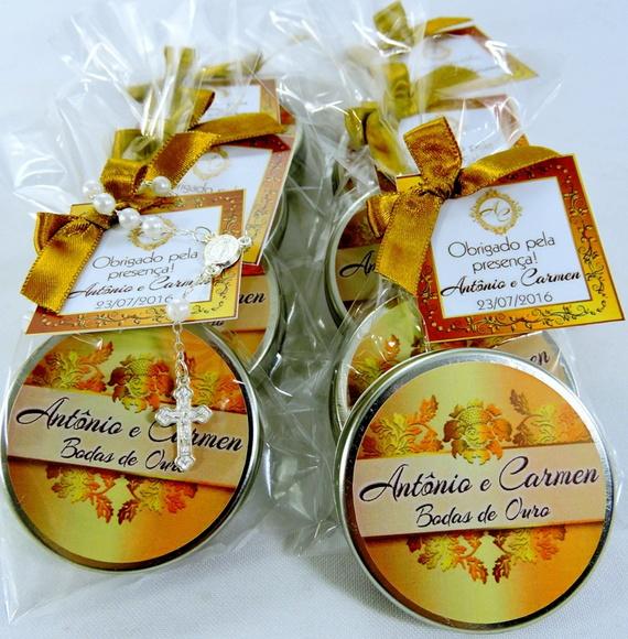 Lembrancinha Latinha Tercinho Bodas Ouro