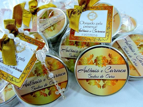 Lembrancinha Latinha Tercinho Bodas Ouro
