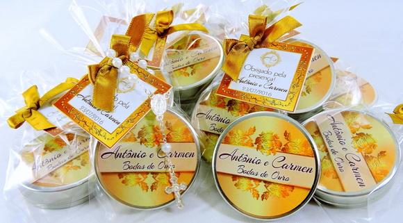 Lembrancinha Latinha Tercinho Bodas Ouro