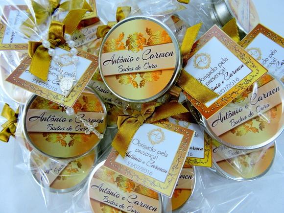 Lembrancinha Latinha Tercinho Bodas Ouro