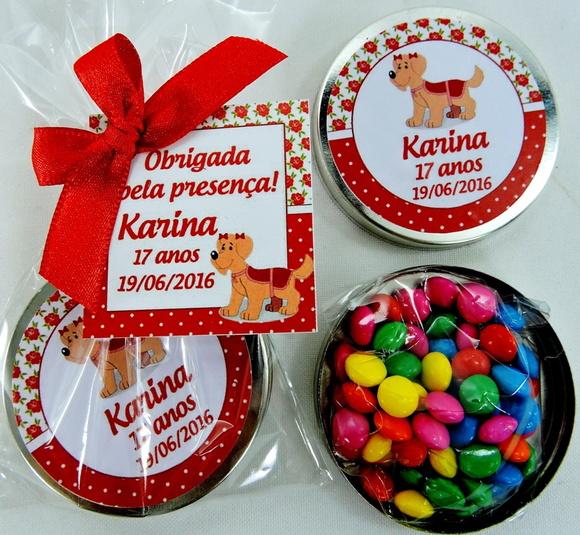 Lembrancinha Latinhas com Confeito de Chocolate