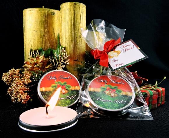 Lembrancinha Latinha Vela Natal Amigo Secreto Oculto Brinde