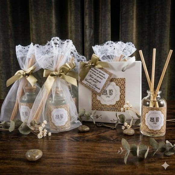 Lembrancinha Luxo Aromatizador com Organza e Sacola