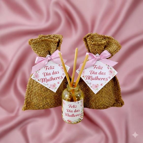 Lembrancinha Mini Difusor na Juta Dia da Mulher