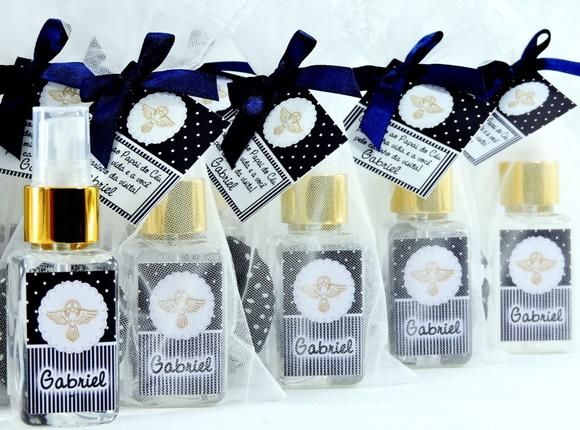 Lembrancinha Mini Home Spray Nascimento Sachê Aroma Organza