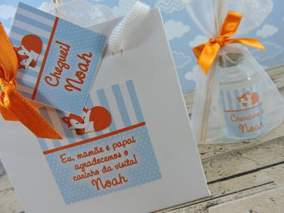 Lembrancinha Nascimento Aromatizador Sacolinha Raposinha