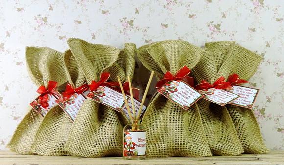 Lembrancinha Natal Aromatizante Varetas Difusor Juta Aroma