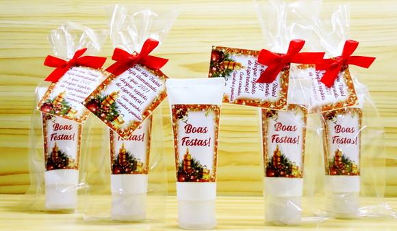 Lembrancinha Natal Hidratante na Bisnaga 40 ml no Saquinho