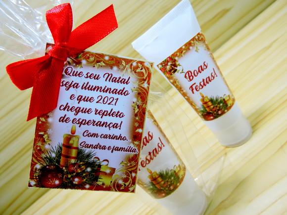 Lembrancinha Natal Hidratante na Bisnaga 40 ml no Saquinho