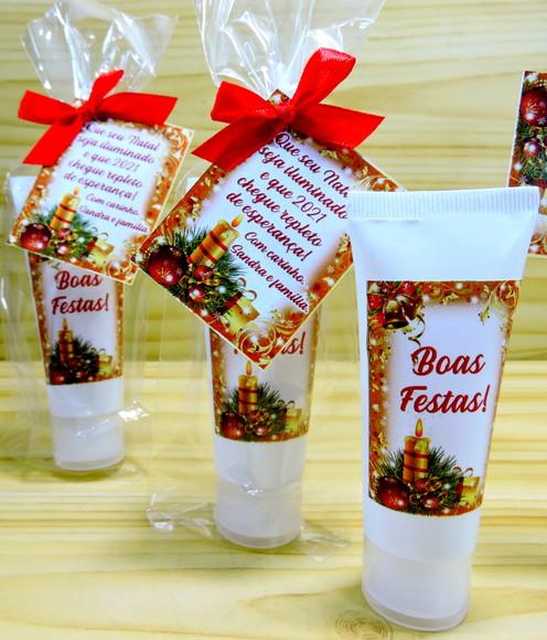 Lembrancinha Natal Hidratante na Bisnaga 40 ml no Saquinho