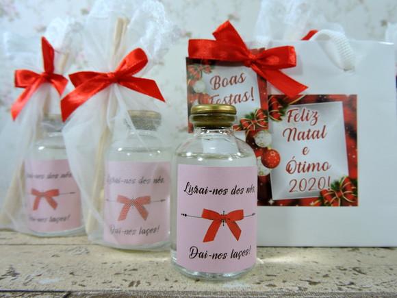 Lembrancinha Natal Mini Aromatizante Sacolinha Branca Brinde
