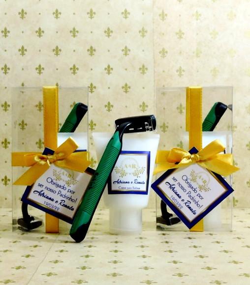 Lembrancinha para Padrinhos Kit Barbear de Casamento