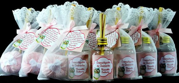 Lembrancinha Personalizada Aromatizador e Sachê Corujinha