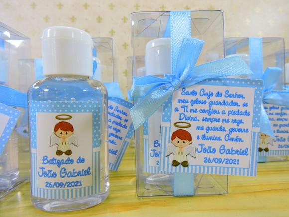 Lembrancinha Personalizada Batizado Álcool Gel Anjinho