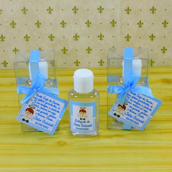 Lembrancinha Personalizada Batizado Álcool Gel Anjinho