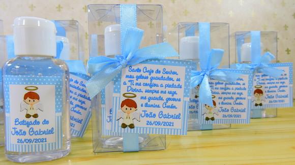 Lembrancinha Personalizada Batizado Álcool Gel Anjinho