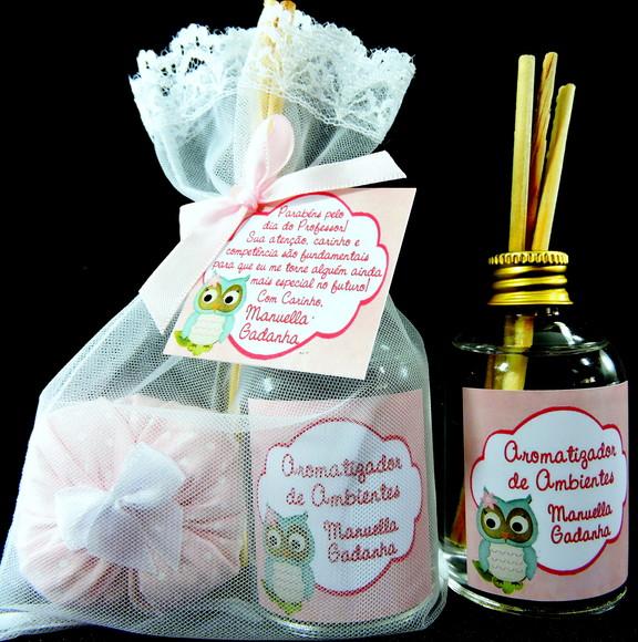 Lembrancinha Personalizada Aromatizador e Sachê Corujinha