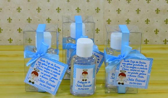 Lembrancinha Personalizada Batizado Álcool Gel Anjinho