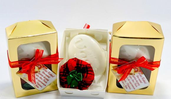 Lembrancinha Sabonete Sachê Caixa Natal Amigo Secreto Oculto