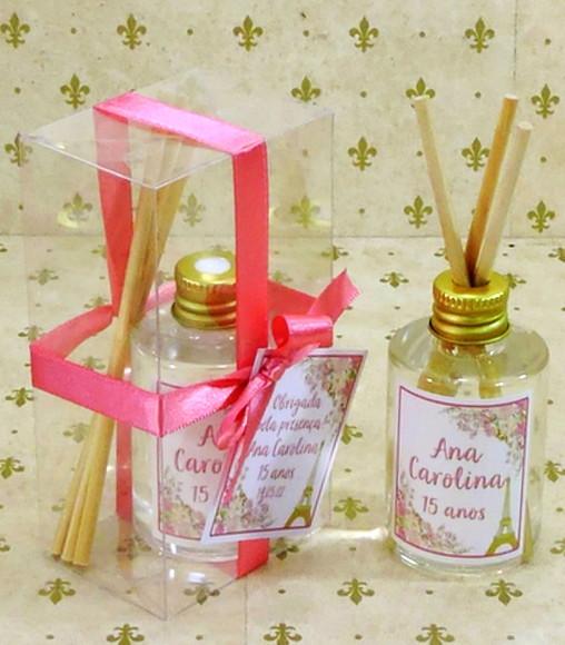 Mini Aromatizador 15 Anos Personalizado Luxo 60ml em Pet