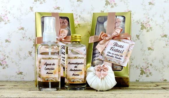Presente Natal Kit Casa Água Lençóis Aromatizador Ambiente