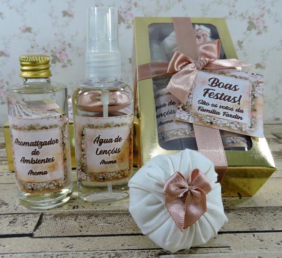 Presente Natal Kit Casa Água Lençóis Aromatizador Ambiente