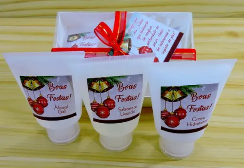Kit Lembrancinha de Natal Álcool Gel Sabonete Hidratante